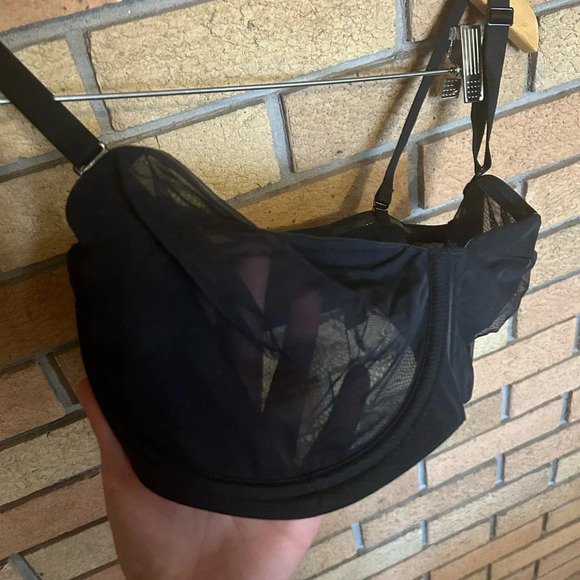NWT SKIMS Ultra Fine Mesh Underwire Bra In Onyx Black Size 32H BR-UWR-2209 - Picture 4 of 8